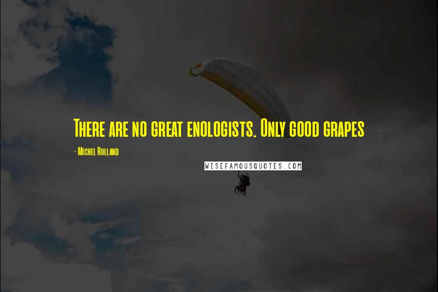 Michel Rolland Quotes: There are no great enologists. Only good grapes