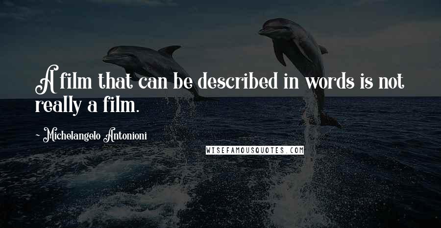 Michelangelo Antonioni Quotes: A film that can be described in words is not really a film.