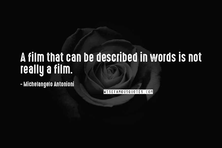 Michelangelo Antonioni Quotes: A film that can be described in words is not really a film.