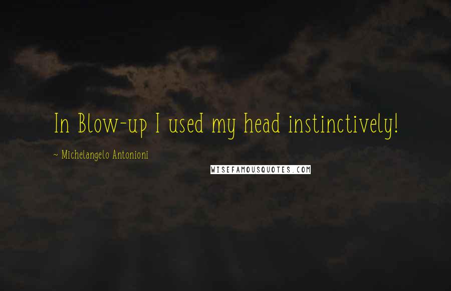 Michelangelo Antonioni Quotes: In Blow-up I used my head instinctively!