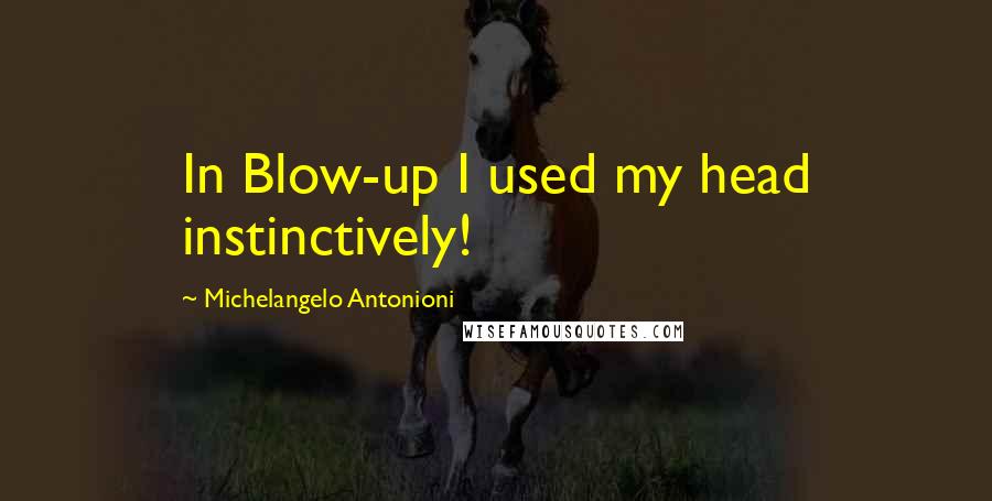 Michelangelo Antonioni Quotes: In Blow-up I used my head instinctively!