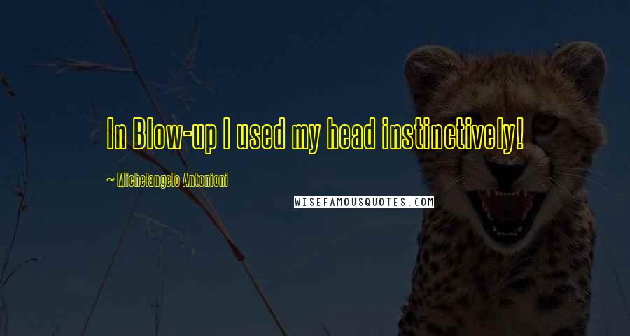 Michelangelo Antonioni Quotes: In Blow-up I used my head instinctively!