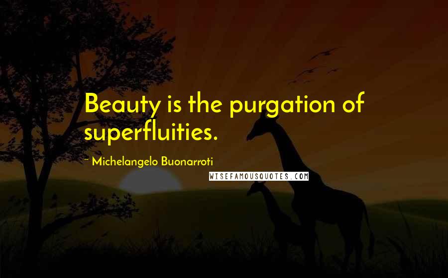 Michelangelo Buonarroti Quotes: Beauty is the purgation of superfluities.