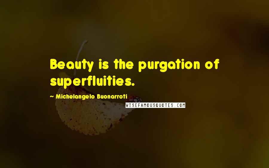 Michelangelo Buonarroti Quotes: Beauty is the purgation of superfluities.