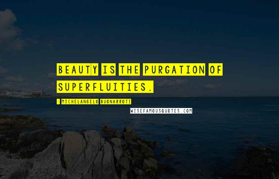 Michelangelo Buonarroti Quotes: Beauty is the purgation of superfluities.