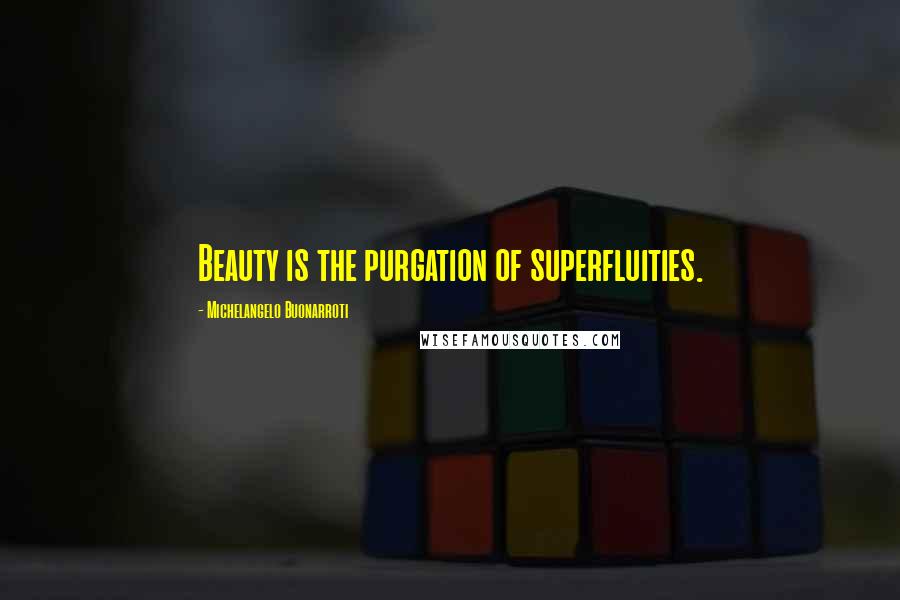 Michelangelo Buonarroti Quotes: Beauty is the purgation of superfluities.
