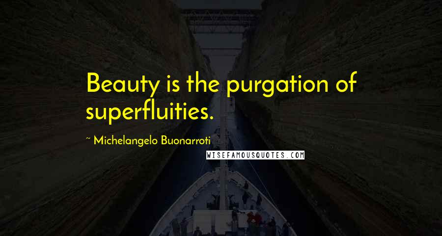 Michelangelo Buonarroti Quotes: Beauty is the purgation of superfluities.