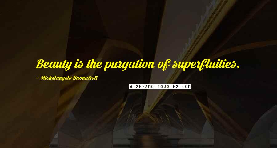 Michelangelo Buonarroti Quotes: Beauty is the purgation of superfluities.