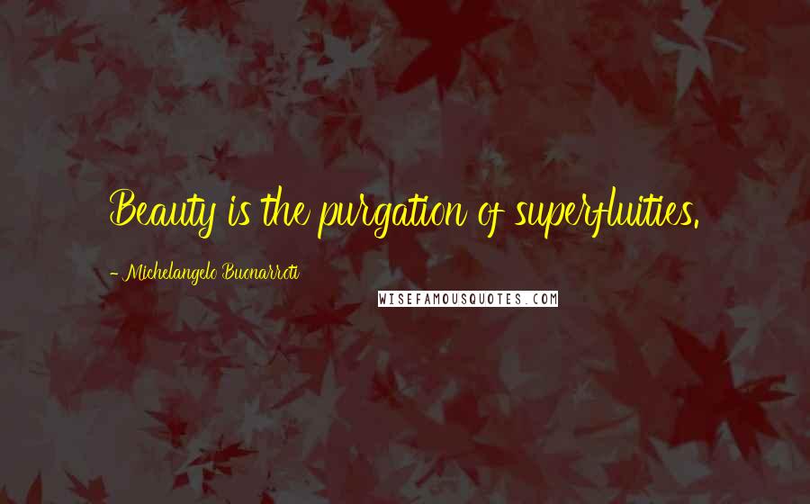 Michelangelo Buonarroti Quotes: Beauty is the purgation of superfluities.