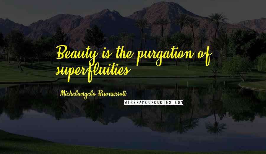 Michelangelo Buonarroti Quotes: Beauty is the purgation of superfluities.