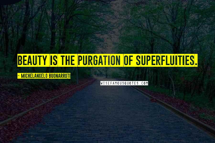 Michelangelo Buonarroti Quotes: Beauty is the purgation of superfluities.
