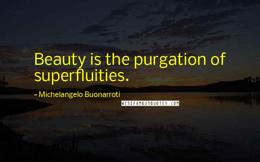 Michelangelo Buonarroti Quotes: Beauty is the purgation of superfluities.