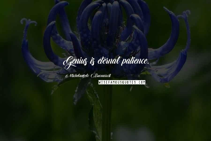 Michelangelo Buonarroti Quotes: Genius is eternal patience.