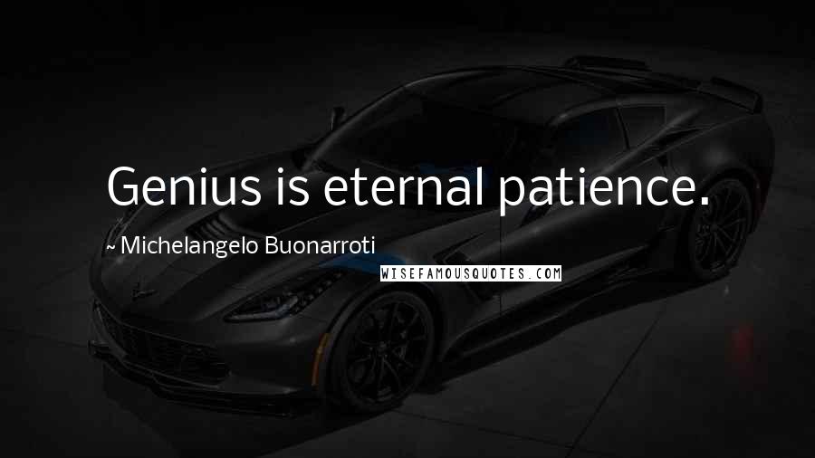 Michelangelo Buonarroti Quotes: Genius is eternal patience.