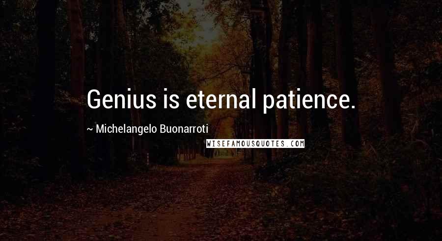 Michelangelo Buonarroti Quotes: Genius is eternal patience.
