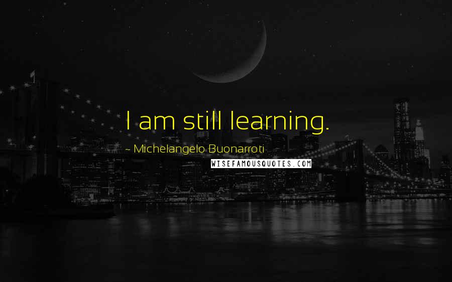 Michelangelo Buonarroti Quotes: I am still learning.