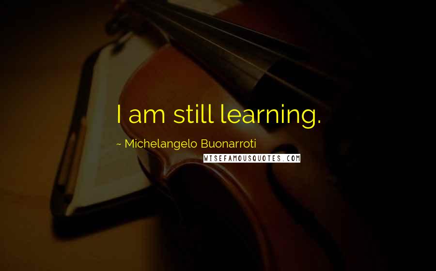 Michelangelo Buonarroti Quotes: I am still learning.