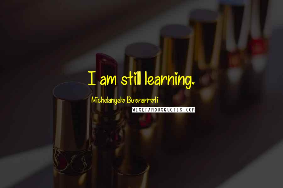 Michelangelo Buonarroti Quotes: I am still learning.