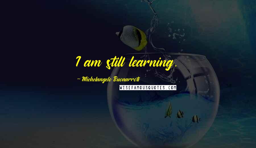 Michelangelo Buonarroti Quotes: I am still learning.