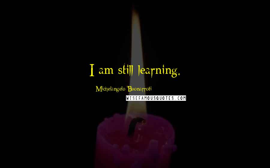 Michelangelo Buonarroti Quotes: I am still learning.