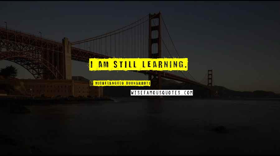 Michelangelo Buonarroti Quotes: I am still learning.