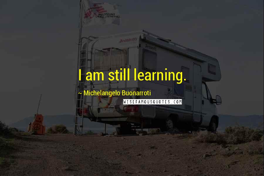 Michelangelo Buonarroti Quotes: I am still learning.