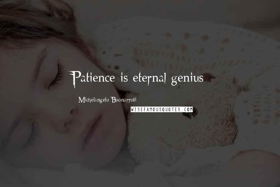 Michelangelo Buonarroti Quotes: Patience is eternal genius