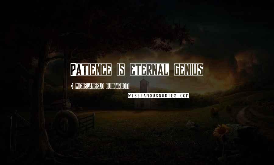 Michelangelo Buonarroti Quotes: Patience is eternal genius