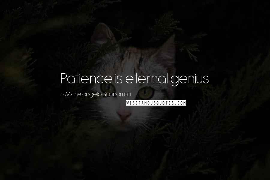 Michelangelo Buonarroti Quotes: Patience is eternal genius