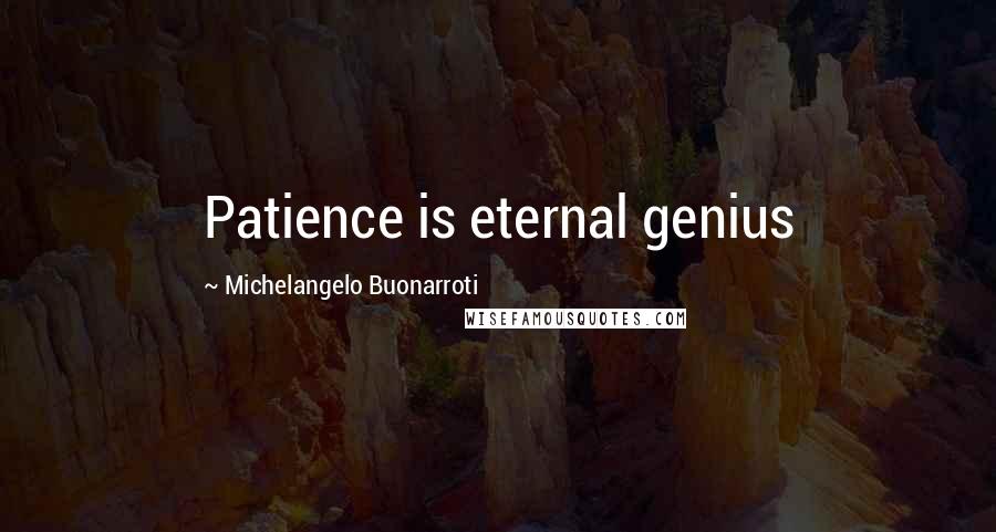 Michelangelo Buonarroti Quotes: Patience is eternal genius