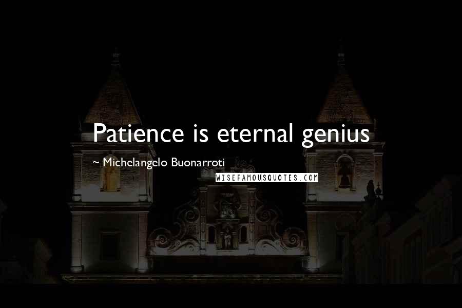 Michelangelo Buonarroti Quotes: Patience is eternal genius