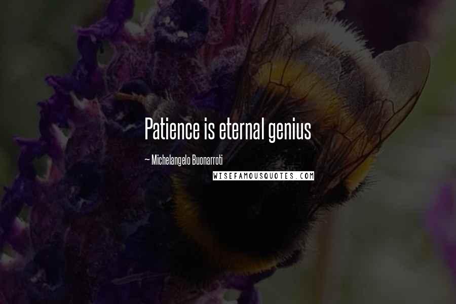 Michelangelo Buonarroti Quotes: Patience is eternal genius