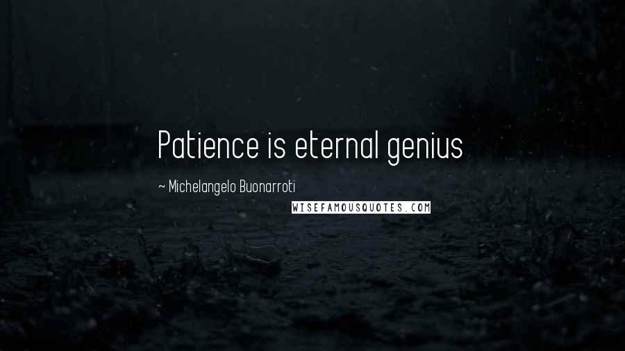 Michelangelo Buonarroti Quotes: Patience is eternal genius