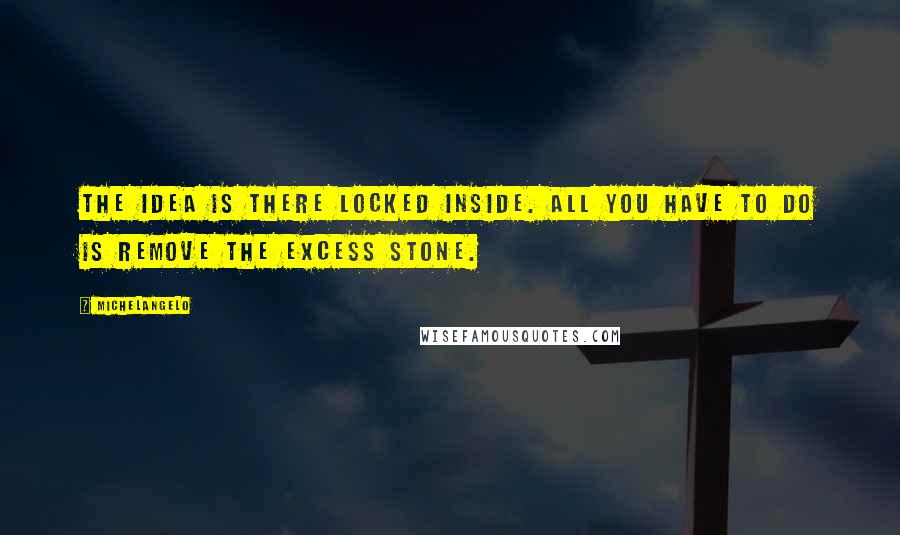 Michelangelo Quotes: The idea is there locked inside. All you have to do is remove the excess stone.