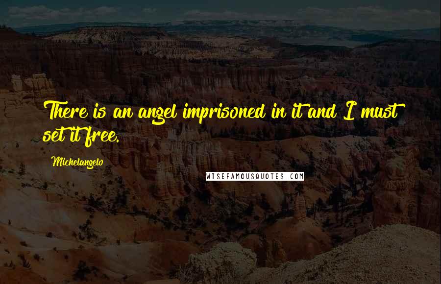 Michelangelo Quotes: There is an angel imprisoned in it and I must set it free.