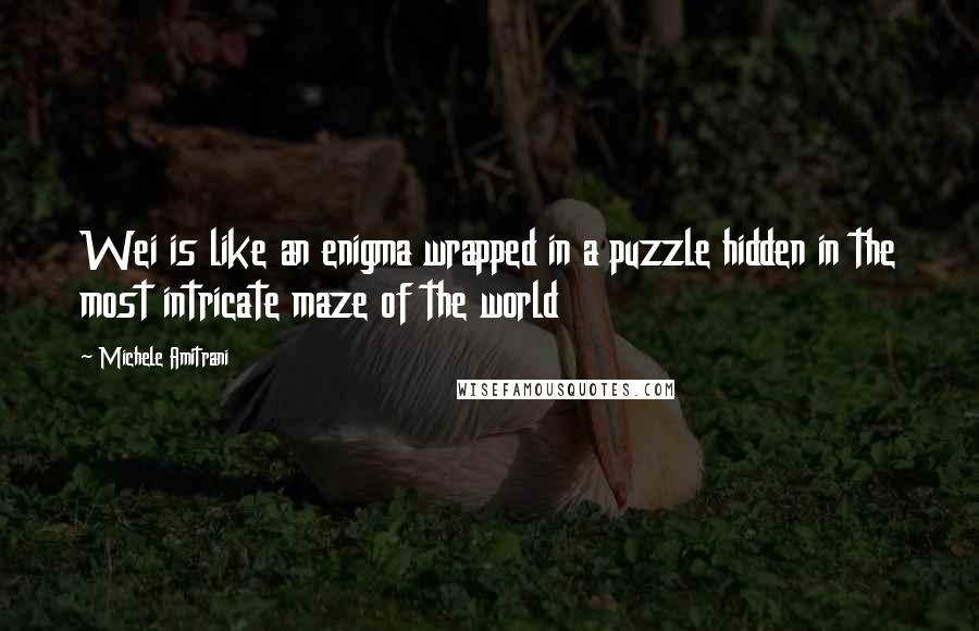 Michele Amitrani Quotes: Wei is like an enigma wrapped in a puzzle hidden in the most intricate maze of the world