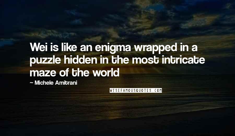 Michele Amitrani Quotes: Wei is like an enigma wrapped in a puzzle hidden in the most intricate maze of the world