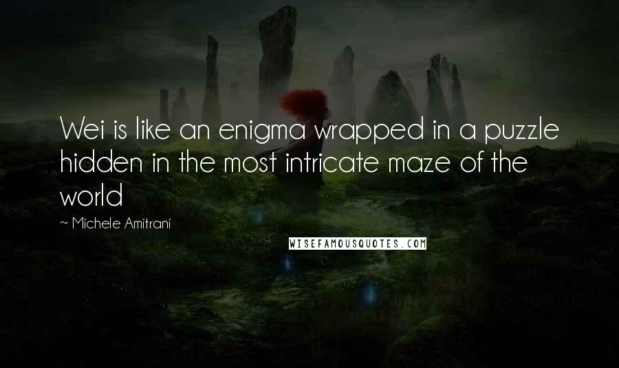 Michele Amitrani Quotes: Wei is like an enigma wrapped in a puzzle hidden in the most intricate maze of the world