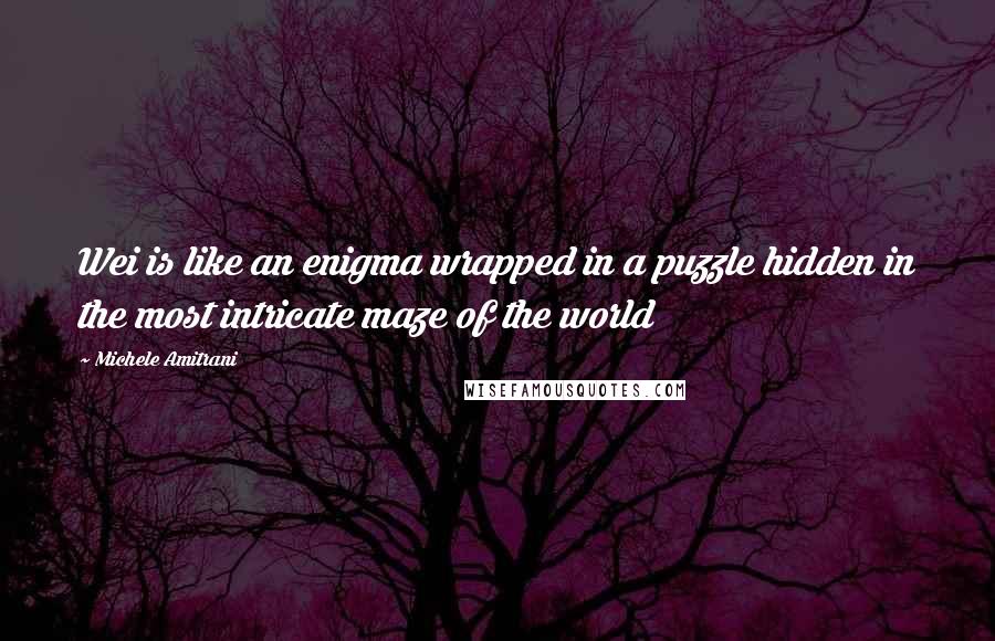 Michele Amitrani Quotes: Wei is like an enigma wrapped in a puzzle hidden in the most intricate maze of the world