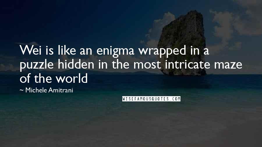 Michele Amitrani Quotes: Wei is like an enigma wrapped in a puzzle hidden in the most intricate maze of the world