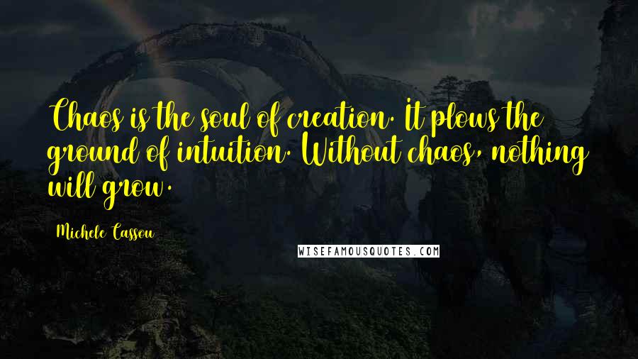 Michele Cassou Quotes: Chaos is the soul of creation. It plows the ground of intuition. Without chaos, nothing will grow.