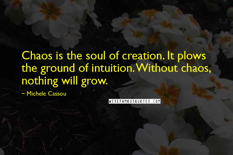 Michele Cassou Quotes: Chaos is the soul of creation. It plows the ground of intuition. Without chaos, nothing will grow.