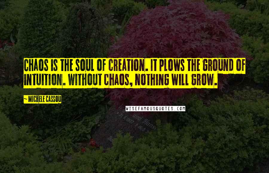 Michele Cassou Quotes: Chaos is the soul of creation. It plows the ground of intuition. Without chaos, nothing will grow.