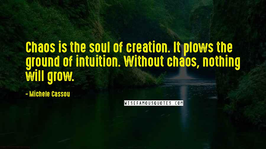 Michele Cassou Quotes: Chaos is the soul of creation. It plows the ground of intuition. Without chaos, nothing will grow.