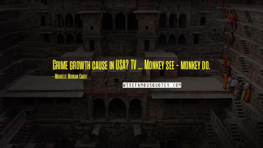 Michelee Morgan Cabot Quotes: Crime growth cause in USA? TV ... Monkey see - monkey do.