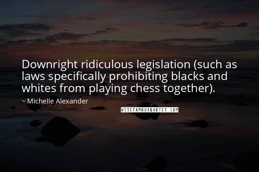 Michelle Alexander Quotes: Downright ridiculous legislation (such as laws specifically prohibiting blacks and whites from playing chess together).