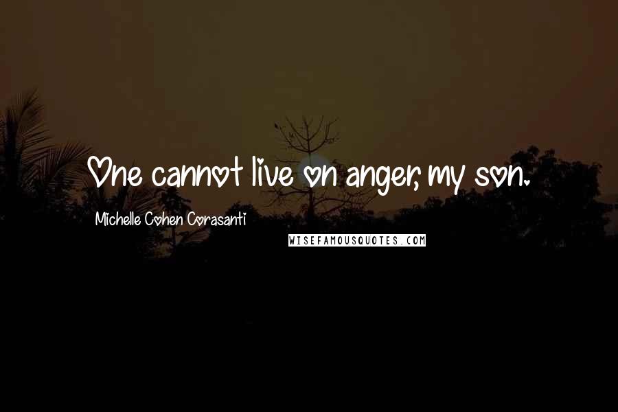 Michelle Cohen Corasanti Quotes: One cannot live on anger, my son.