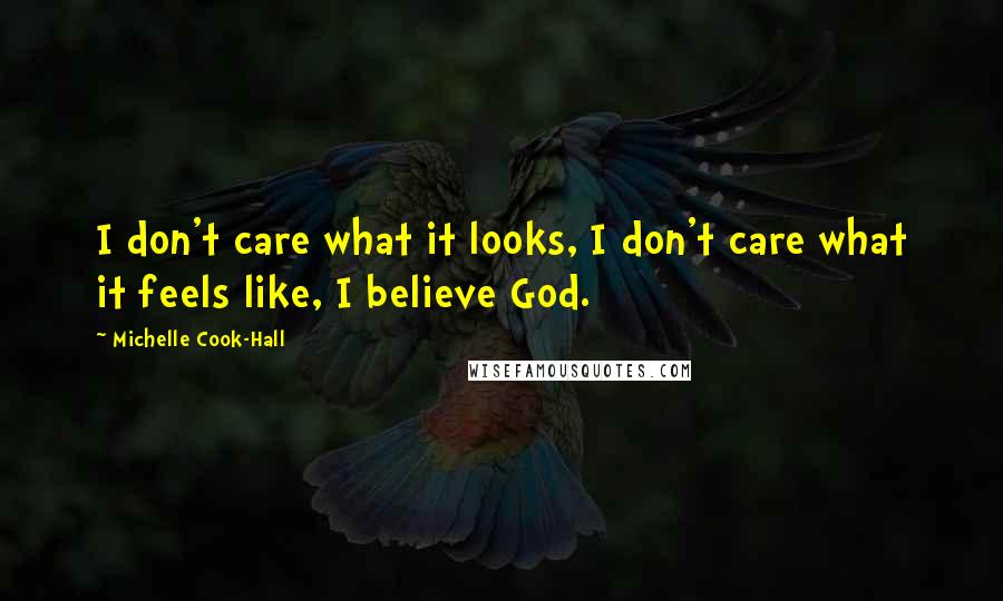 Michelle Cook-Hall Quotes: I don't care what it looks, I don't care what it feels like, I believe God.