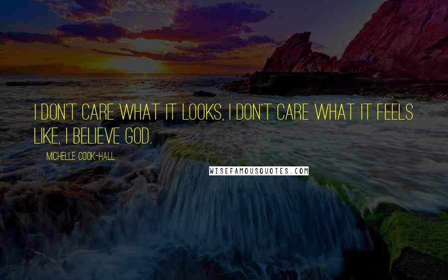 Michelle Cook-Hall Quotes: I don't care what it looks, I don't care what it feels like, I believe God.