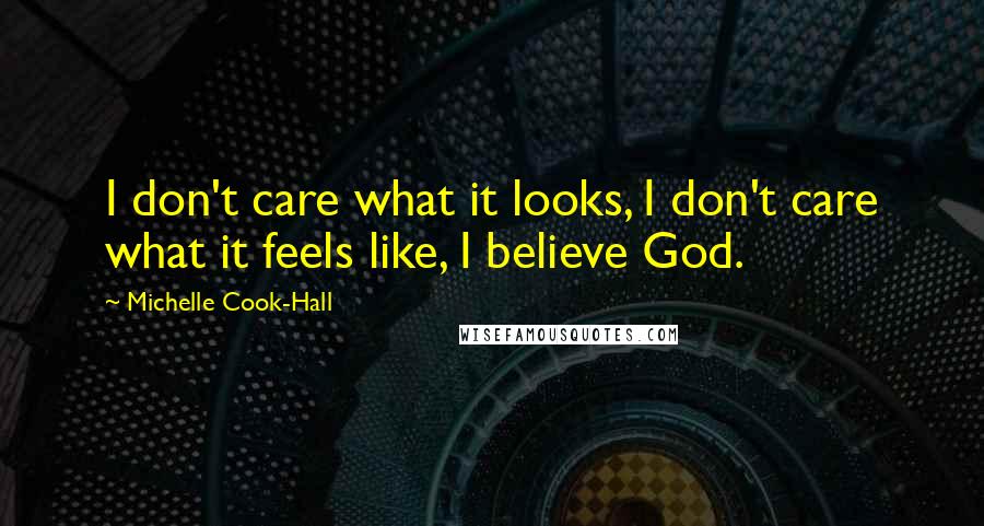 Michelle Cook-Hall Quotes: I don't care what it looks, I don't care what it feels like, I believe God.